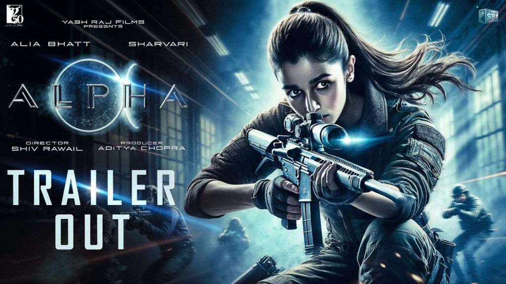 Promotional poster for the movie "Alpha" featuring an action-packed spy thriller theme